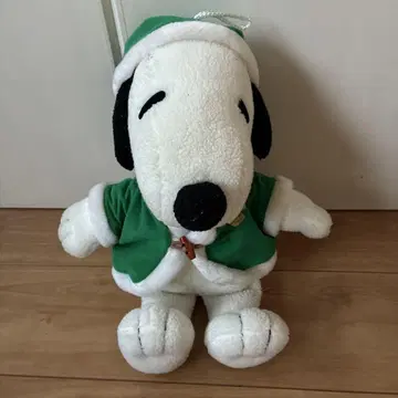 스누피 봉제 인형 산타클로스 그린