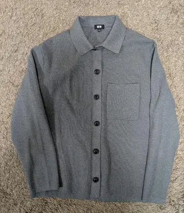 UNIQLO 밀라노 리브 셔츠 가디건 그레이