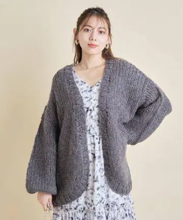 Mystrada 손뜨개질 로우 게이지 가디건