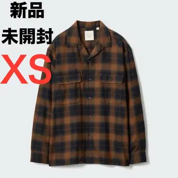UNIQLO JWA 브러쉬드 코튼 오버 사이즈 셔츠 브라운 XS