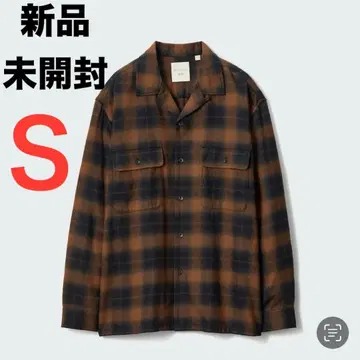UNIQLO JWA 브러쉬드 코튼 오버 사이즈 셔츠 브라운 S