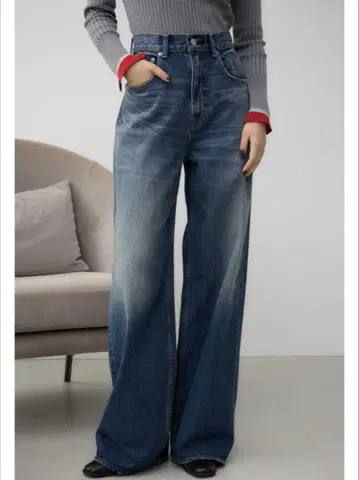 AZUL DENIM 하이웨스트 루즈핏 데님