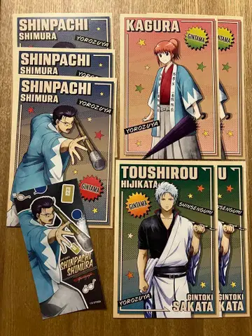 124 은혼 엽서 사카타 긴토키 시무라 신파치 카구라 스티커