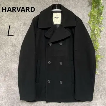 [HARVARD] 울 코트 더블 피코트 울 혼방 라이트온 블랙 L