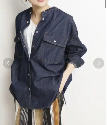 SLOBE IENA Le Denim 데님 셔츠 네이비