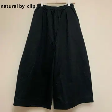 natural by clip 블랙 와이드 팬츠 허리밴딩