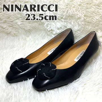 NINARICCI 니나리치 블랙 플랫슈즈 23.5 플라워 모티브