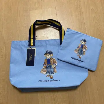 새상품 미사용 랄프 로렌 토트 폴로베어 파우치 포함 에코백