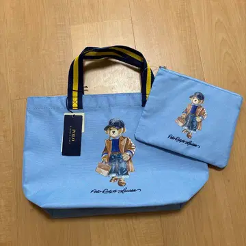 새상품 미사용 랄프 로렌 토트 폴로베어 파우치 포함 에코백