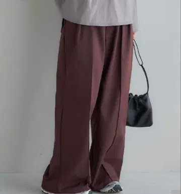 여성용 와이드 팬츠 (다나카 리나) 다크 브라운