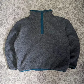 레어 80s-90s L.L.Bean 하프 스냅 플리스 필기체 로고 자수