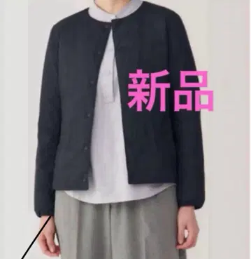 새상품 경량 다운 노카라 자켓 다운 여성용 여성 블랙 블랙 L