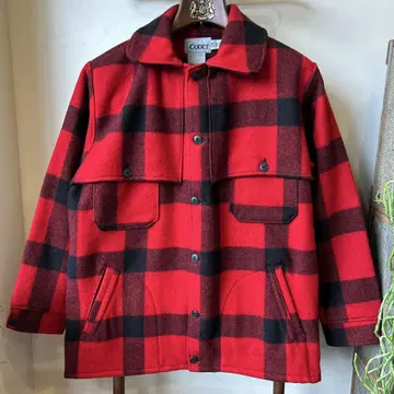 80s CODET 캐나다제 울 자켓 체크 셔츠 매키노 XL