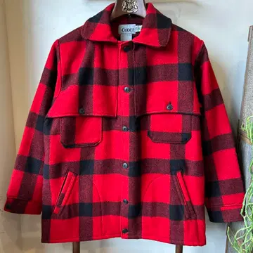 80s CODET 캐나다제 울 자켓 체크 셔츠 매키노 XL