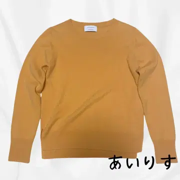 [그린 라벨 릴랙싱] 캐시미어 100% 크루넥 니트 오렌지