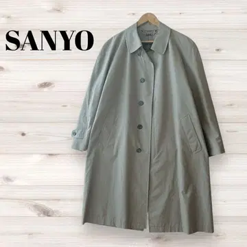 SANYO 스텐카라 코트 남성용 M 카키 계열 래글런 소매 고급