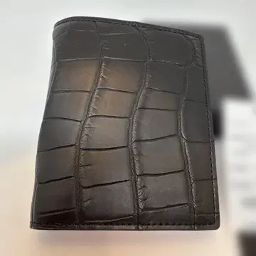 블랙 크로커다일 접이식 지갑 안쪽 천연 가죽 핑크