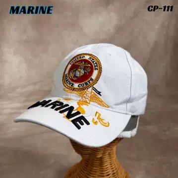 usa 구제 의류 미국 해병대 캡 MARINE 화이트 FREE 벨크로