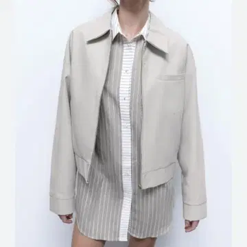 택 포함 새상품 ZARA 자켓 블루종 그레이 M