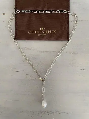 [ COCOSHNIK ] 펄 실버 목걸이
