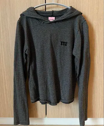 ITZAVIBE 후드 부착 스트라이프 긴팔