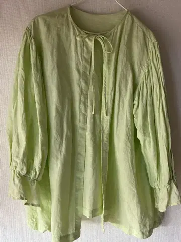 nest Robe 린넨 셔츠 F 사이즈 라이트 그린