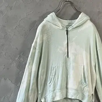 빈티지 후드티 하프 지퍼 얼룩 염색 타이다이 염색 심플 IW3