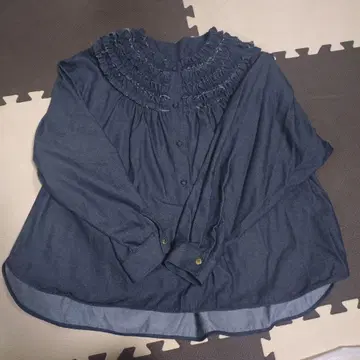 미사용 새상품 로지몬스터 미니 프릴 데님 블라우스