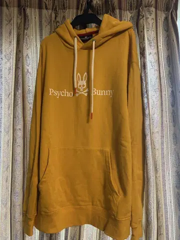 Psycho Bunny 머스타드 후드티 L 사이즈