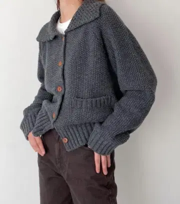 CANAL JEAN Elmar 카라 부착 니트 가디건
