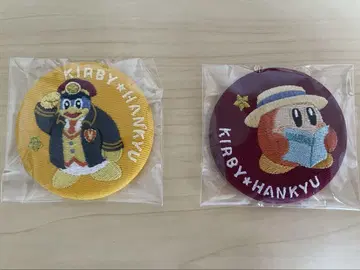 커비 한큐 자수 캔뱃지 데데데 대왕 & 와돌디 세트