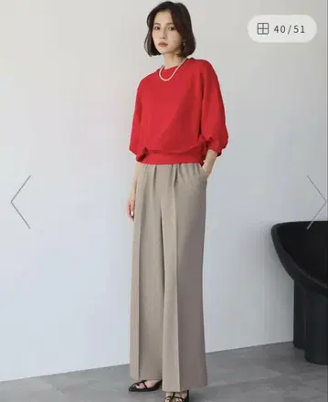 ELFRANK 엘프랭크 허리밴딩 턱 와이드 팬츠