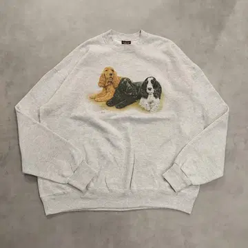 애니멀 맨투맨 구제 의류 90s USA제 강아지 3XL 그레이 16444