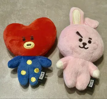 TATA COOKY 봉제 인형 마스코트 키링 포함 2개 세트