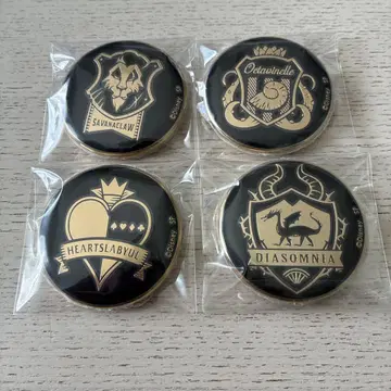 트위스티드 원더랜드 메탈 배지 컬렉션 기숙사 문장 캔뱃지 4개
