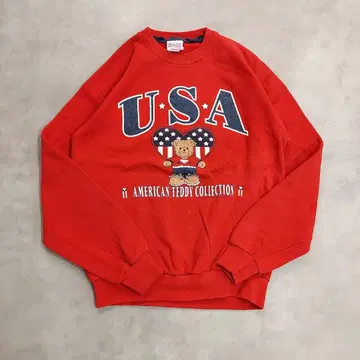 산티 애니멀 맨투맨 구제 의류 90s USA제 M 빨간색 16445