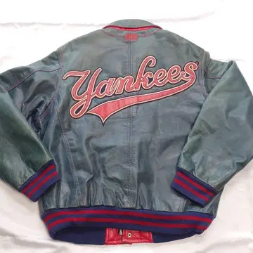 새상품급 90s MLB MIRAGE 뉴욕 양키스 가죽 바시티 자켓
