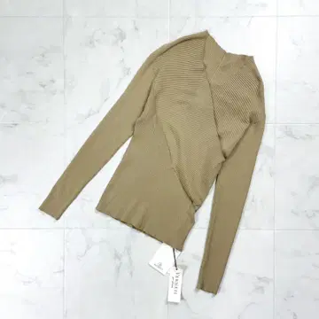 택 포함 베르메이유 페예나 리브 롱 슬리브 베이지 F*HD906