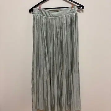그레이 플리츠 롱 스커트