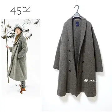 새상품급*45R 램스울 P코트*융모 울*더블*사이즈 0 *45rpm