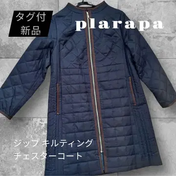 [택 포함] plarapa 퀼팅 지퍼 체스터 코트 네이비 M
