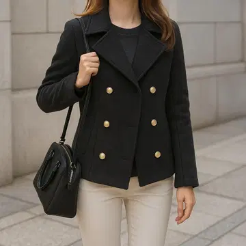 [ BOSCH ] 보쉬  숏 기장 긴팔 더블 브레스트 골드 버튼