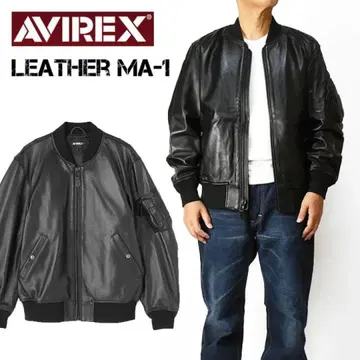 컨디션 최상 XL 사이즈 AVIREX 양가죽 가죽 자켓 ma-1 블랙