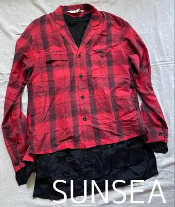 SUNSEA 선씨 레드 16AW Sho-ken 셔츠 size 3
