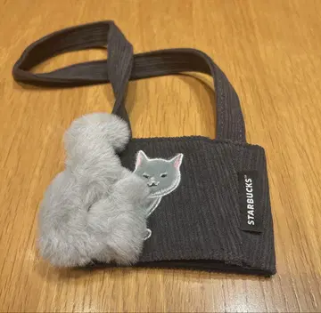 스타벅스 그레이 고양이 드링크 홀더