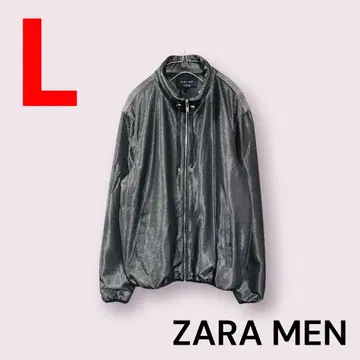 컨디션 최상 ZARAMAN 자라 메쉬 실버 샤이니 블루종 L