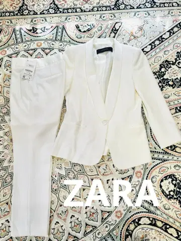 ZARA BASIC 새틴 칼라 화이트 정장 세트