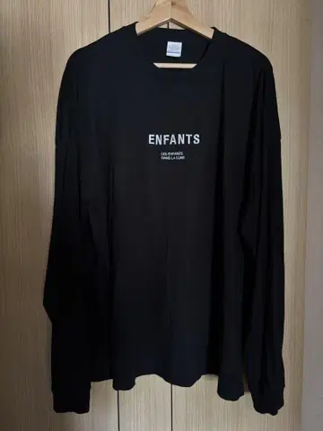 Enfants / 자수 로고 롱 T셔츠 블랙