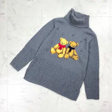 화이트 이탈리아 울 100% 테디베어 니트 그레이 F*HD897