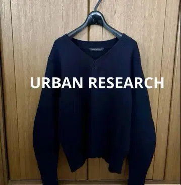 URBAN RESEARCH 니트 V넥 숏 기장 니트 네이비